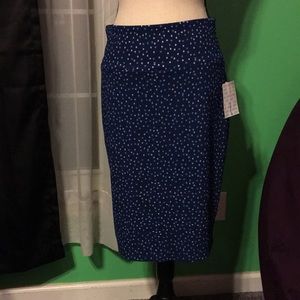 Blue polka dot Lularoe Cassie Skirt